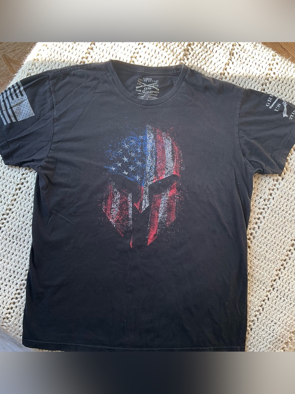 Men’s XL Grunt Style T-Shirt | Patriotic USA Flag Graphics | 100% Cotton